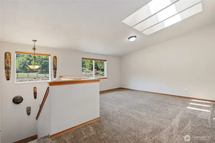 Huge loft, large enough for a pool table or second living room Huge loft, large enough for a pool table or second living room