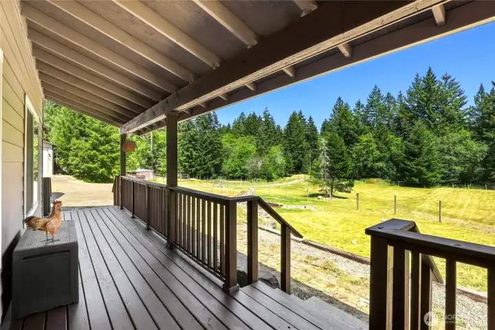 The covered front porch is perfect for relaxing The covered front porch is perfect for relaxing