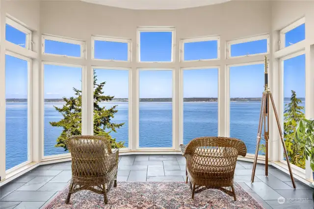 Nothing can prepare you for the most breathtaking views. Massive bay windows greet you in the living room and primary bedrooms for panoramic views of the Sound and Mt Rainier.