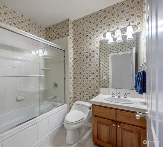 3rd Full Bathroom Downstairs All Tiled.