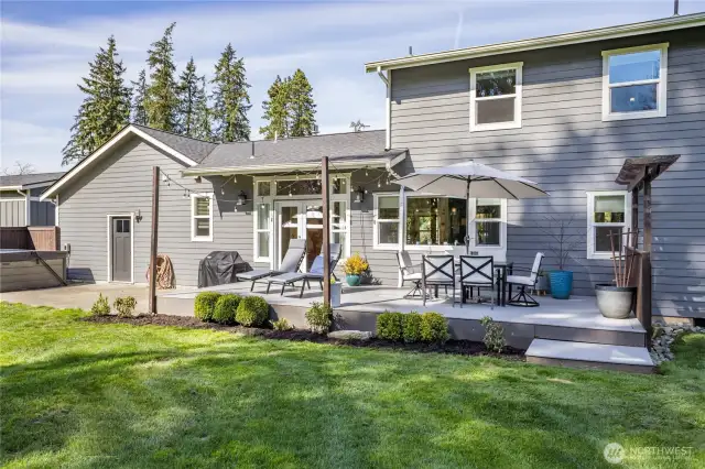 Large deck off the kitchen (and a hot tub just across the patio!)