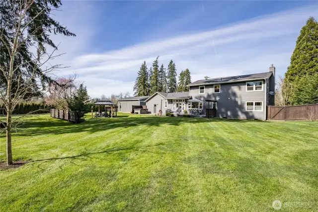 Spacious and level lawn