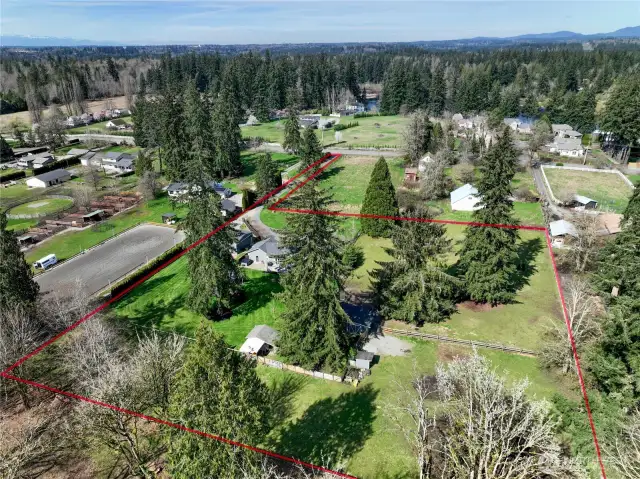 From the back of the property looking north (approximate property lines shown)