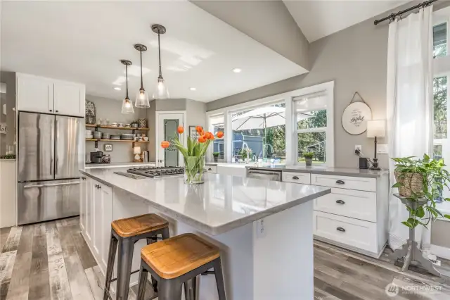Natural light floods the space