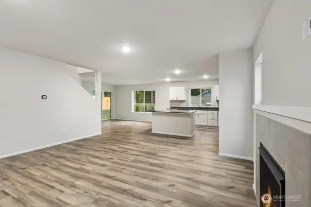 Open Concept Living-Disclaimer- Photos are of another Warren-2448 floor plan from a previous community, photos are for illustrative purposes only. Finishes, flooring, upgrades, or other features may vary.