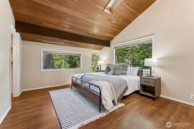 Primary Bedroom w/ Vaulted ceilings