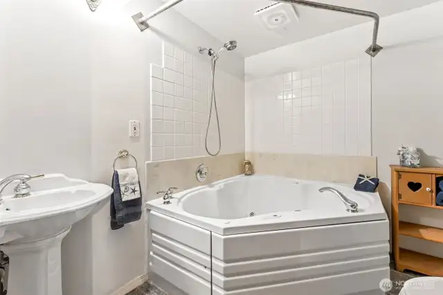 Downstairs bath with jacuzzi tub