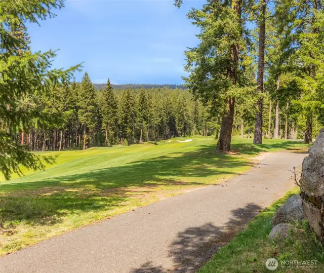 View of the 11th fairway of the Prospector Golf Course from the backyard.