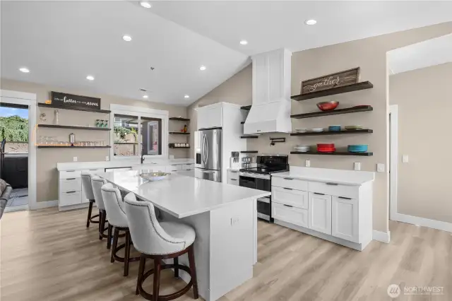 Kitchen with Quartz countertops.