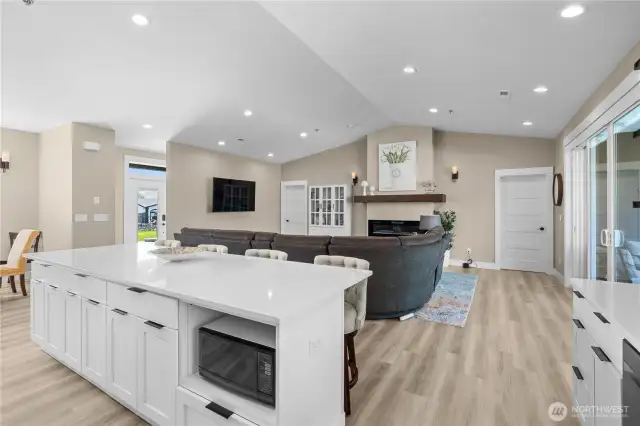 Kitchen open to living room.