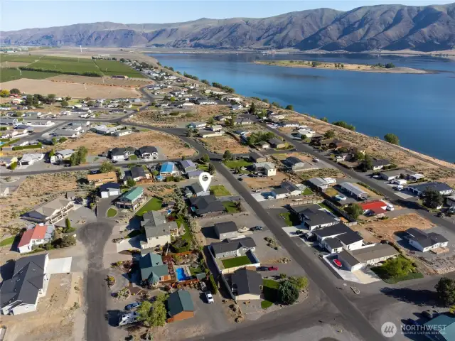 Aerial side of home.