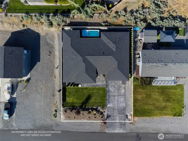 Aerial view of home.