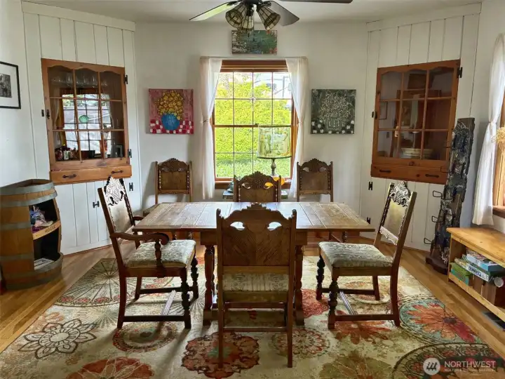 Dining Room with Built-In Cabinets