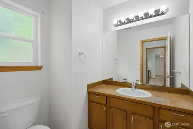 Half bath off of kitchen.