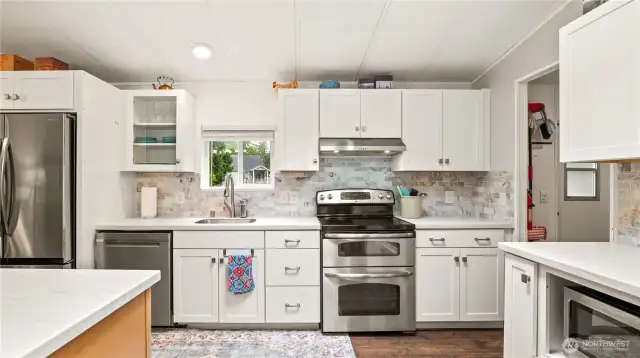 Beautiful Countertops and natural light.