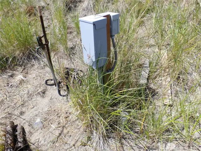 RV hook up w septic dump on north side of property.