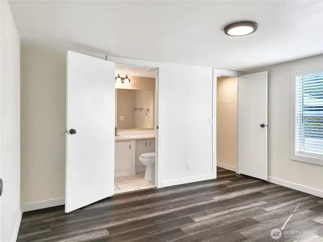 Walk-in closet in the primary suite—plenty of space to stay organized.