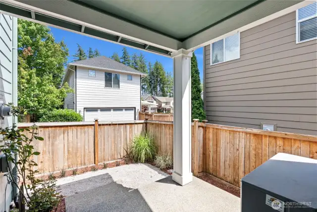 Fully fenced backyard