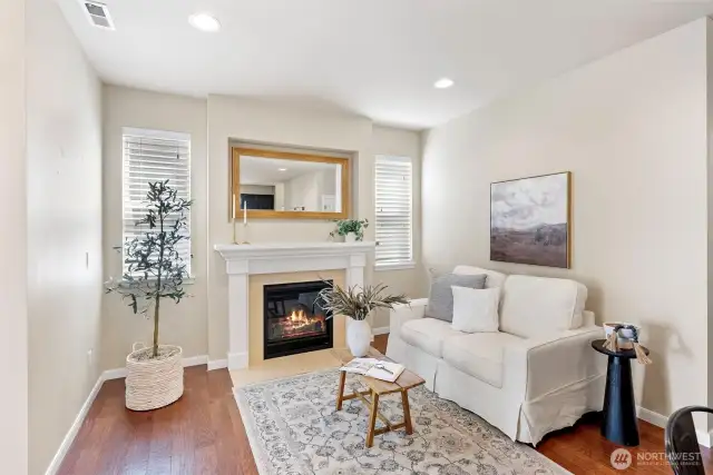 Cozy Family Room with gas fireplace