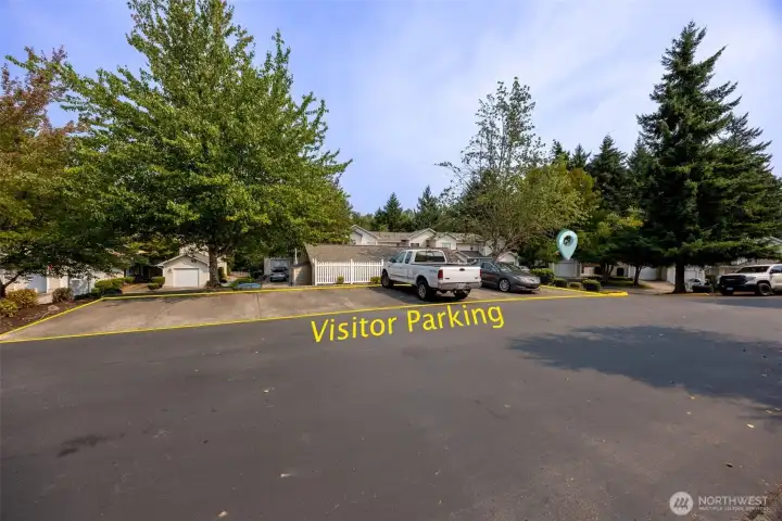 There is plenty of visitor parking available.