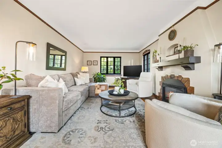 A warm and inviting formal living room.