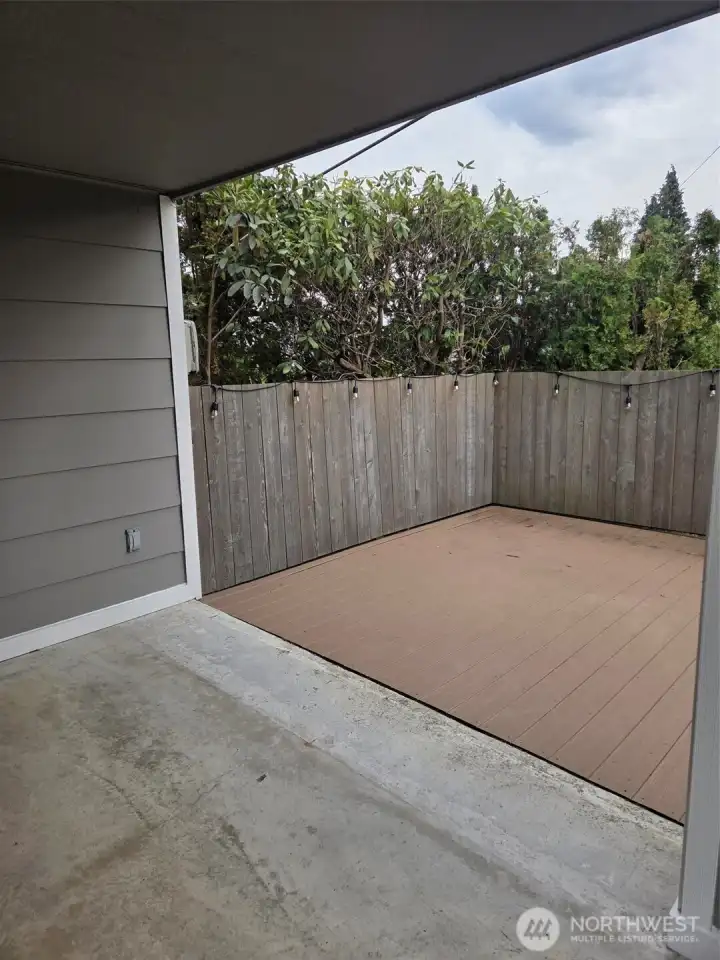 Private deck out front.