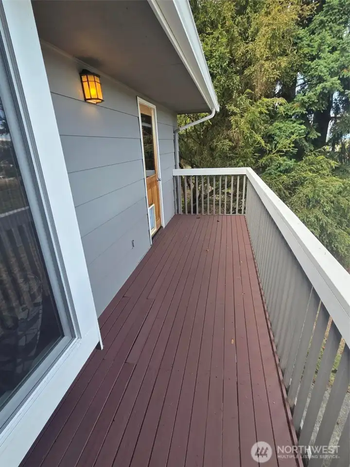 Front deck with view.