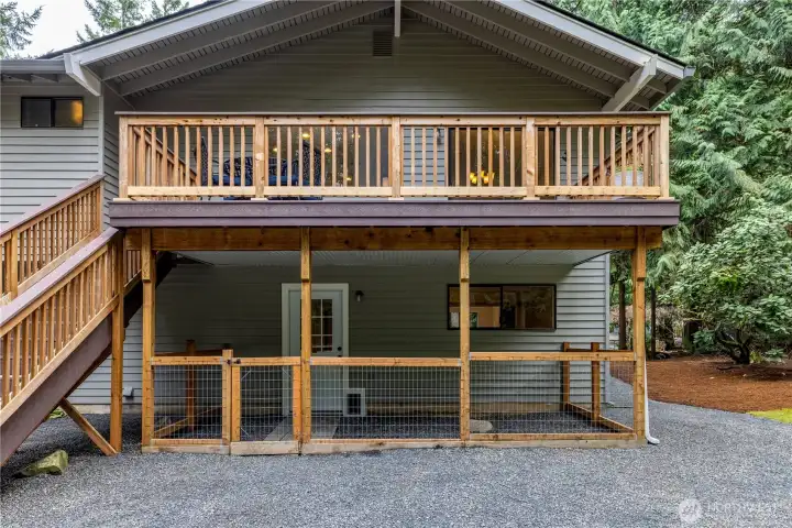 Backyard deck and dog run