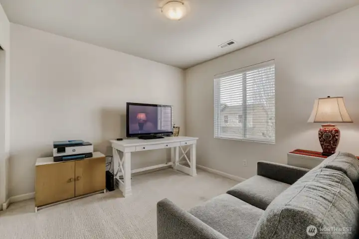 This is the 3rd bedroom, freshly painted and newer carpet.