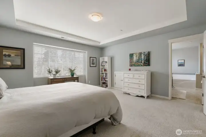 The suite leads into its recently remodeled 5-piece.