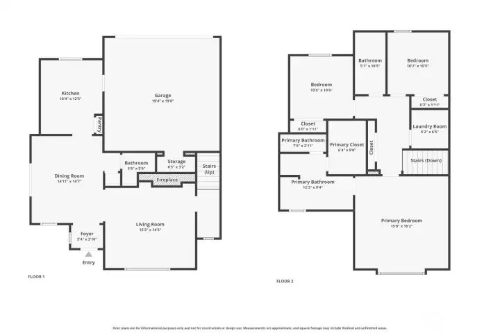Floor Plan for both floors