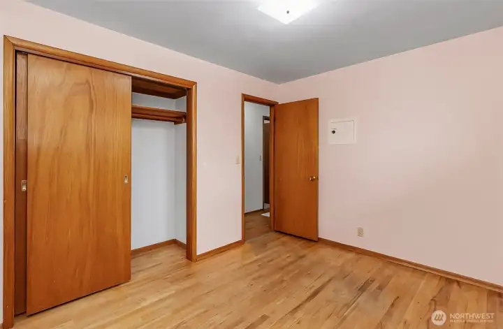 Large closet and original hardwoods throughout in the 2nd bedroom