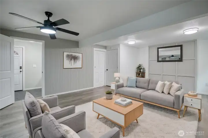 Virtual staged second living room