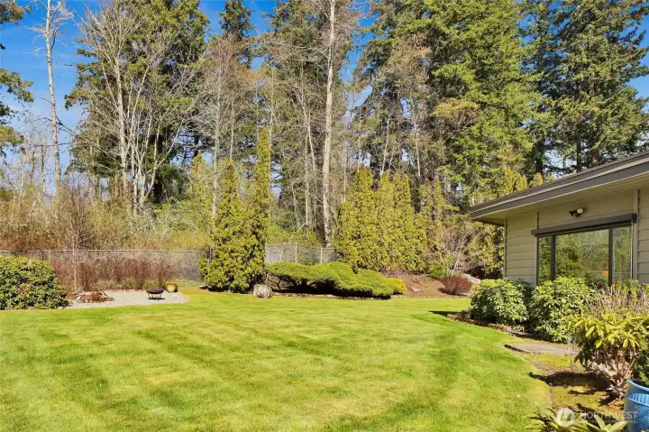 Upper side yard w/firepit