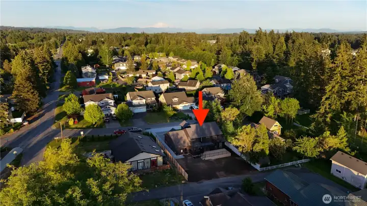 Aerial view of the neighborhood.