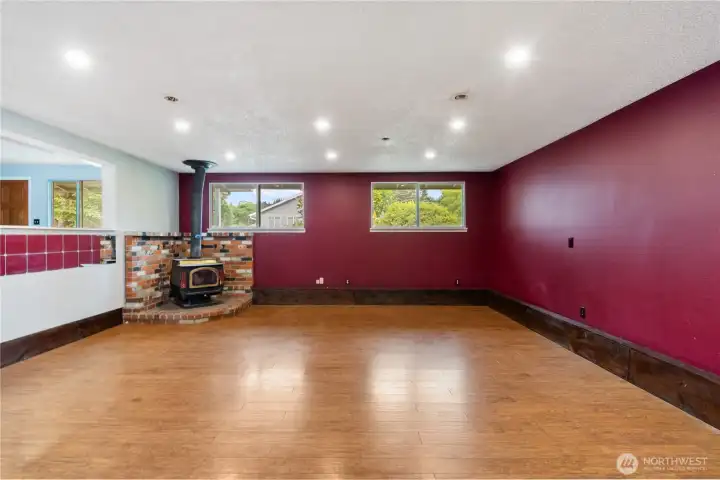 family room/wood stove