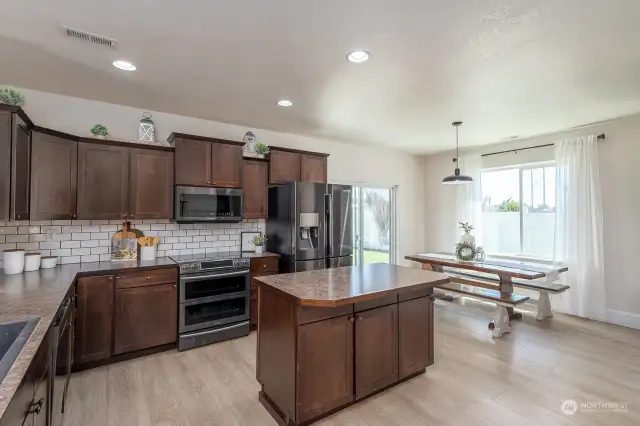 Spacious kitchen with space for a breakfast nook.