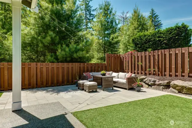 Fully fenced backyard is dialed in!
