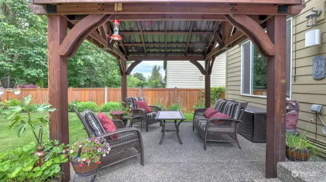 Covered gazebo included