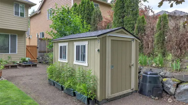 Shed included for all your yard and garden accessories.