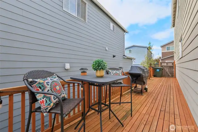 Lots of room and a gated deck to garage driveway