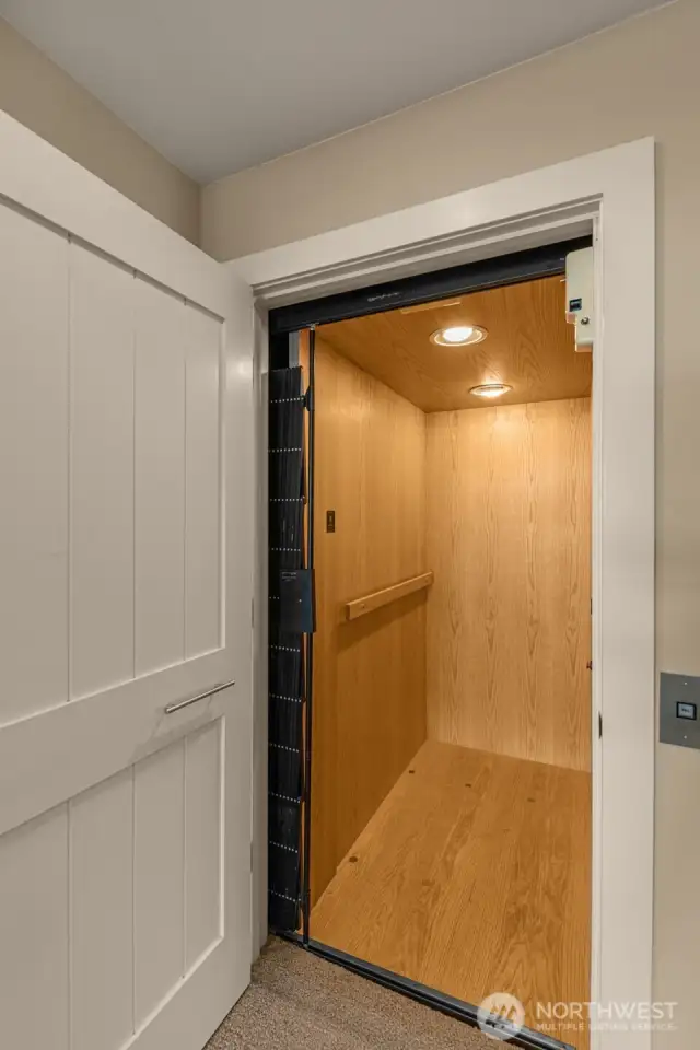 Elevator between main floor and lower level.