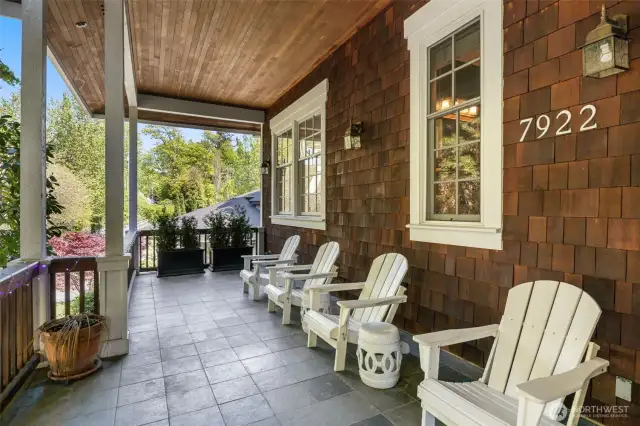 Main floor porch next to main entrance.