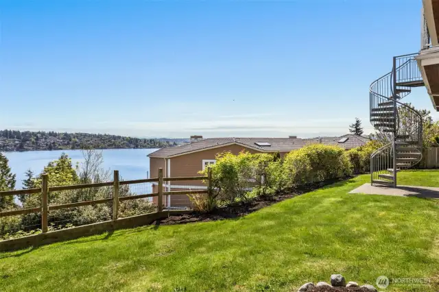 View of Mt. Rainier and Lake Washington from back yard.