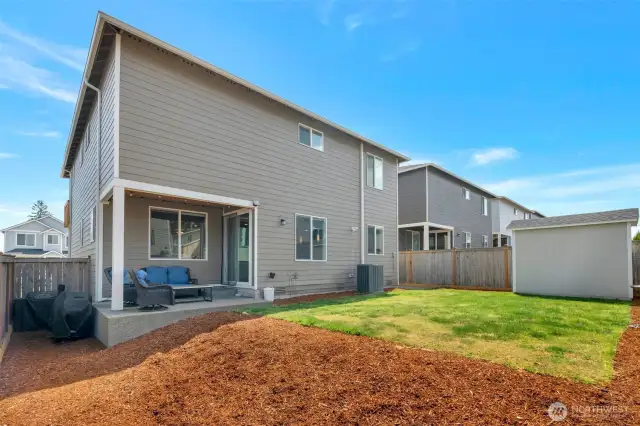 Fully fenced private backyard