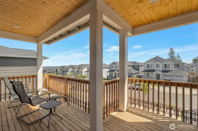 Private Primary Bath covered view deck