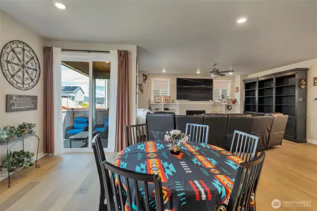 Dining with slider access to backyard