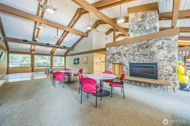 ClubHouse fireplace for gatherings, games, football & more