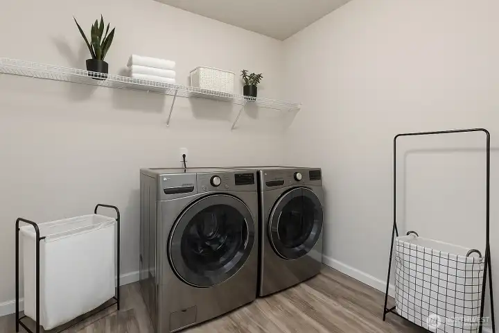 Laundry Area, Washer + dryer included. (Virtually staged)