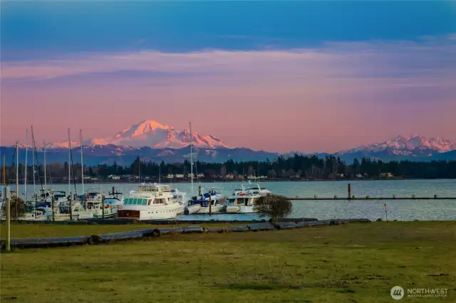 Sunset on Mt Baker view from the Semiahmoo Marina!